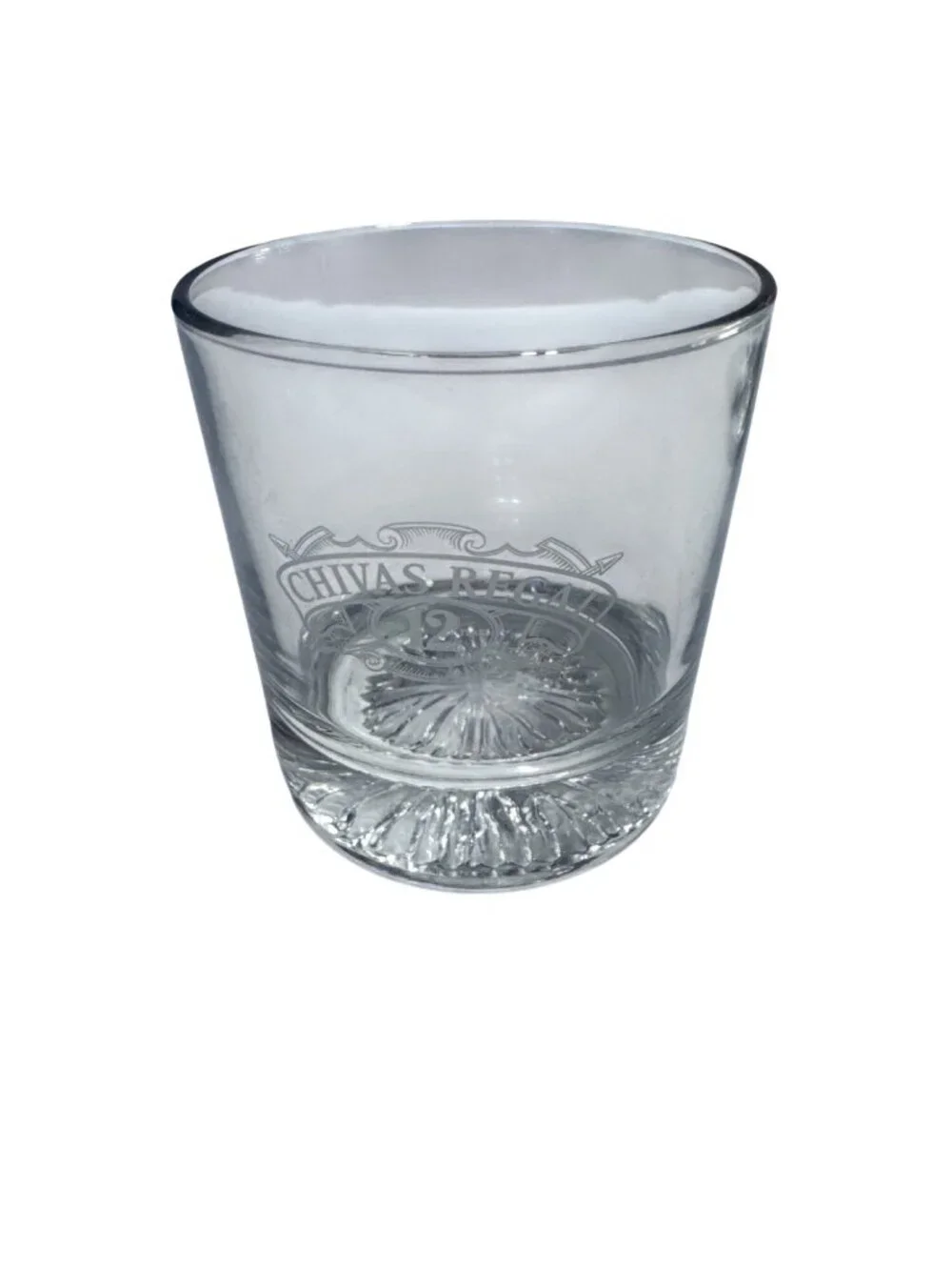 Chivas Regal 12 Year Old Whiskey Glass Set Of 2 Crystal Clear Heavy Base